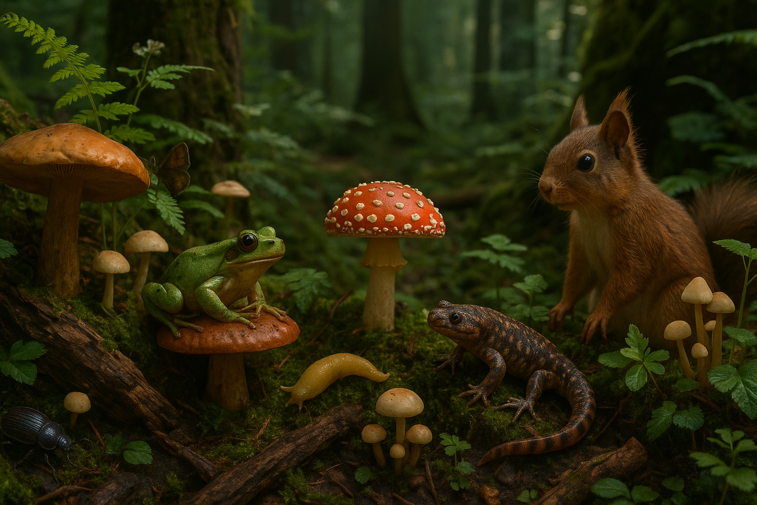 Biodiversity in forest.